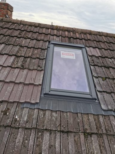 Velux window built into roof